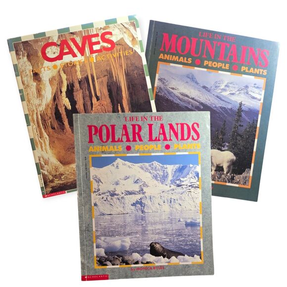 Other - Scholastic Nonfiction Nature Bundle | Mountains Polar Lands Caves | Kids PB Set